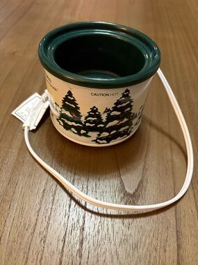 RIVAL Potpourri crock ✨ VINTAGE plug in Green Pine Tree Design works! EUC